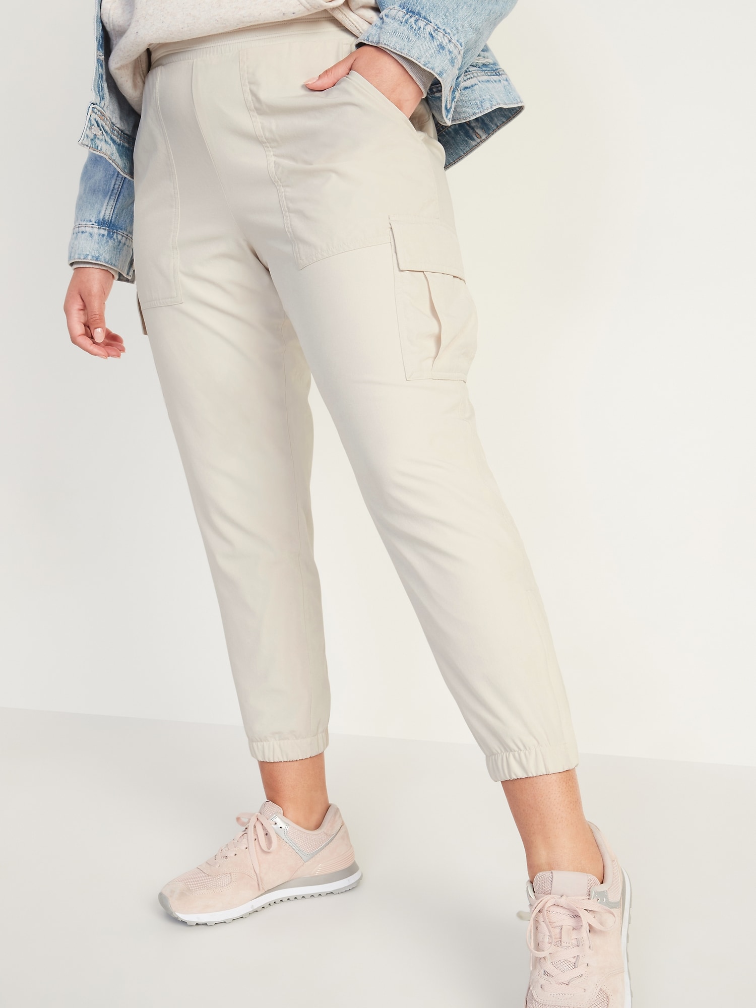 high waisted jogger trousers