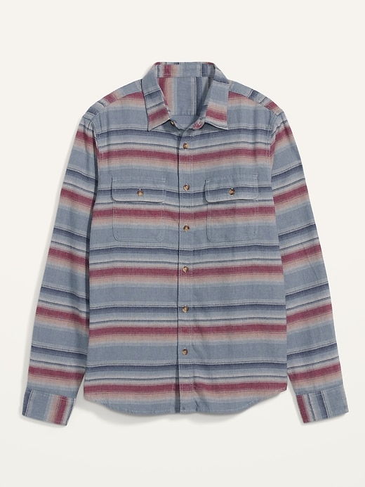 View large product image 2 of 2. Regular-Fit Built-In Flex Patterned Flannel Shirt