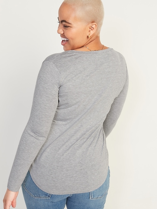 Image number 2 showing, Luxe V-Neck Long-Sleeve Tee