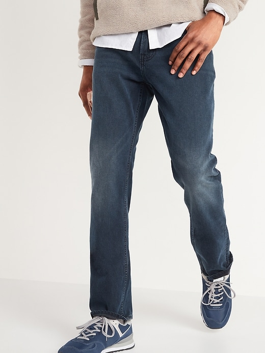 Image number 1 showing, Straight Built-In Flex Dark-Wash Jeans