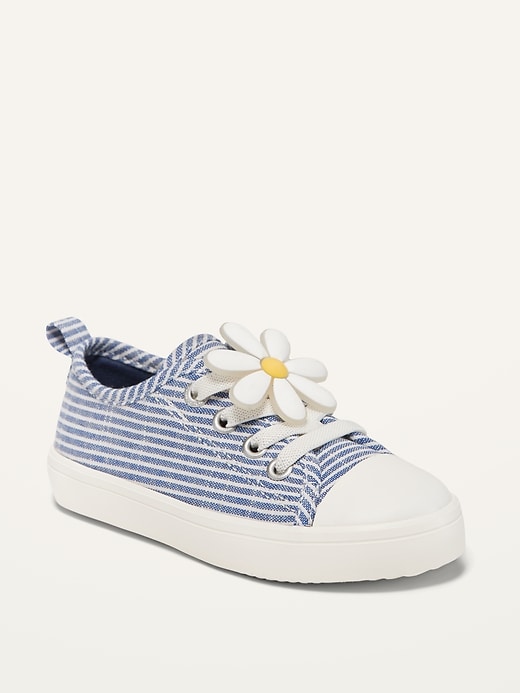 View large product image 1 of 4. Unisex Striped Daisy Sneakers for Toddler