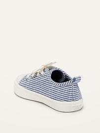 View large product image 3 of 4. Unisex Striped Daisy Sneakers for Toddler