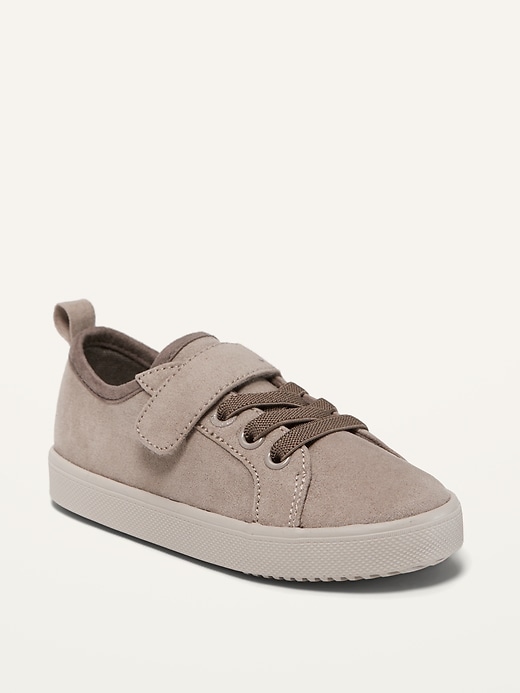 View large product image 1 of 4. Unisex Faux-Suede Secure-Close Strap Sneakers for Toddler