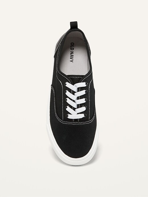 View large product image 2 of 2. Gender-Neutral Canvas Lace-Up Sneakers For Kids