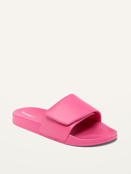 View large product image 1 of 3. Faux-Leather Slide Sandals for Girls