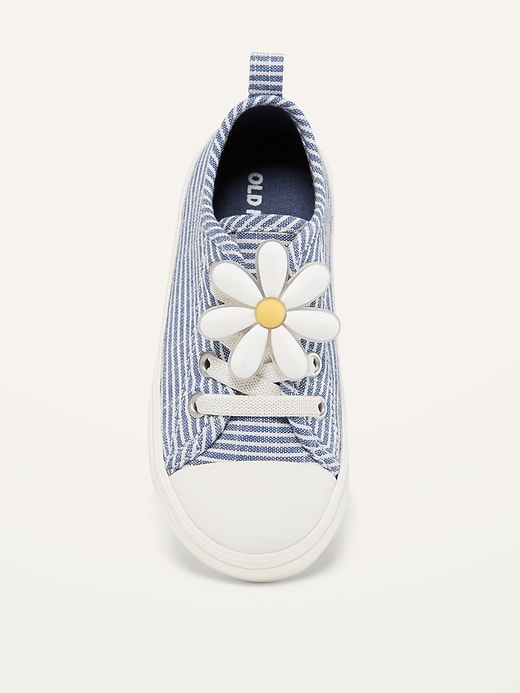 View large product image 2 of 4. Unisex Striped Daisy Sneakers for Toddler