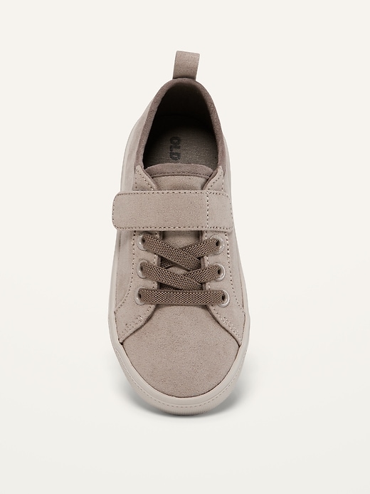 View large product image 2 of 4. Unisex Faux-Suede Secure-Close Strap Sneakers for Toddler
