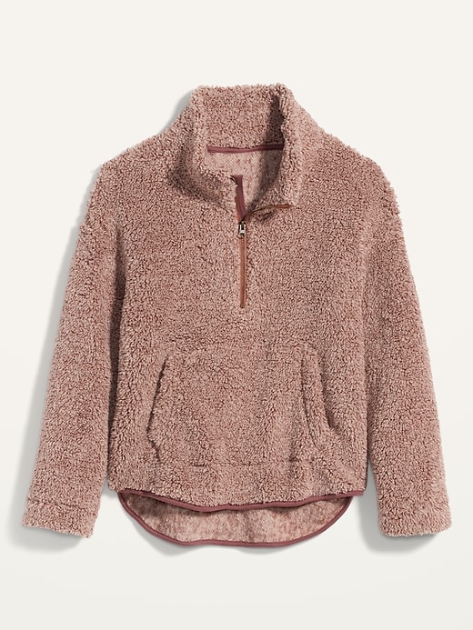 View large product image 2 of 2. Relaxed Cozy Sherpa Half-Zip Sweatshirt for Women