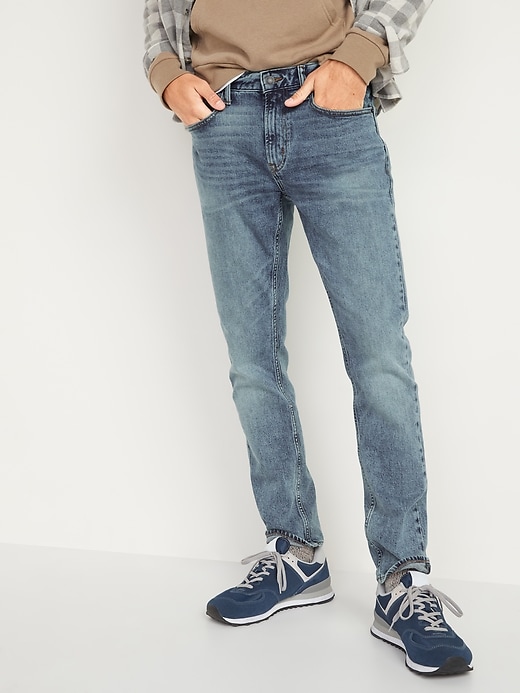 Image number 1 showing, Skinny Built-In Flex Acid-Wash Jeans