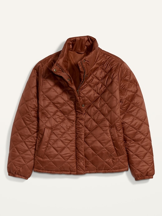 Image number 4 showing, Lightweight Diamond-Quilted Nylon Puffer Jacket for Women
