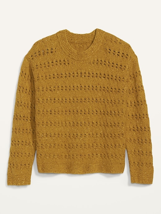 View large product image 1 of 1. Textured Cable-Knit Pointelle Sweater for Women
