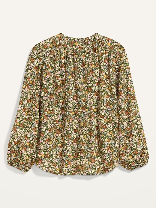 Old Navy Oversized Floral-Print Button-Front Poet Blouse for Women. 1