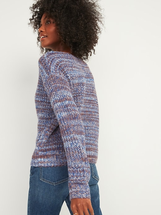 Image number 2 showing, Slouchy Space-Dye Boat-Neck Sweater for Women