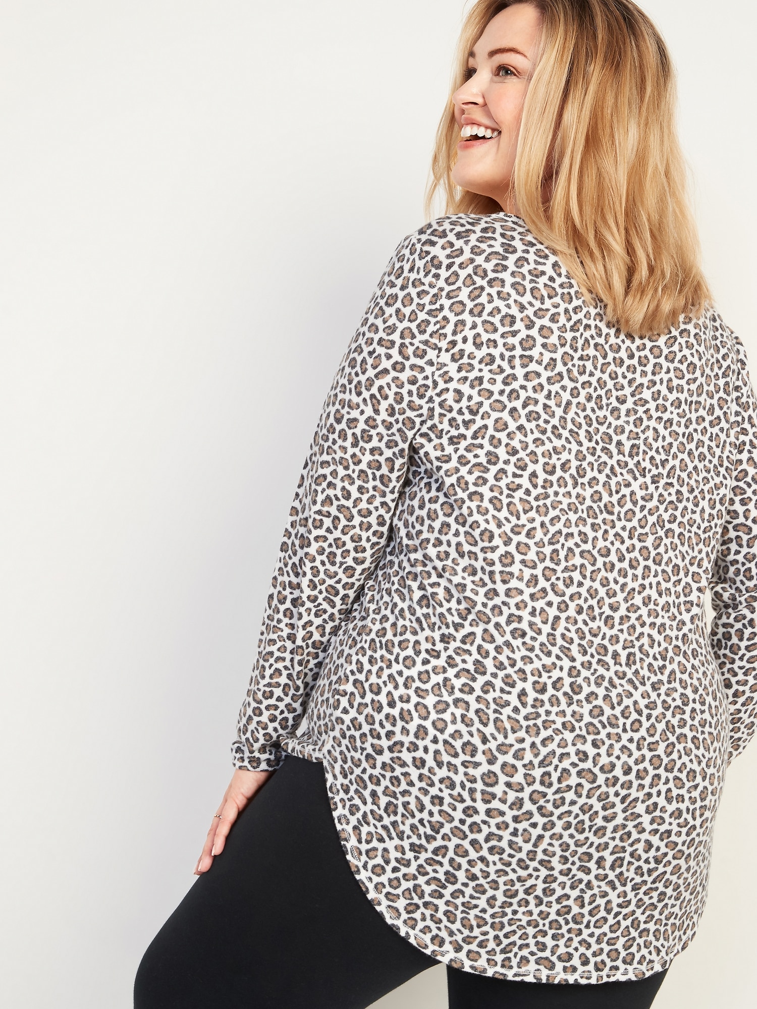 WearAll Womens Plus Size Leopard Animal Print Elacticated Full