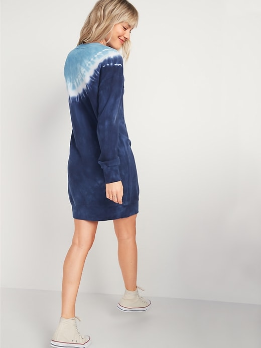 Image number 2 showing, Dip-Dyed French Terry Sweatshirt Shift Dress