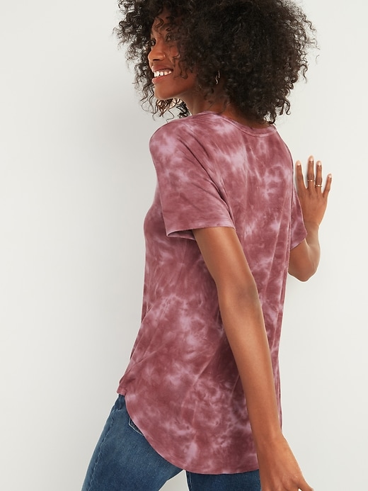 Image number 2 showing, Luxe Tie-Dye V-Neck T-Shirt for Women