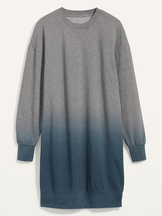 Image number 4 showing, Dip-Dyed French Terry Sweatshirt Shift Dress for Women