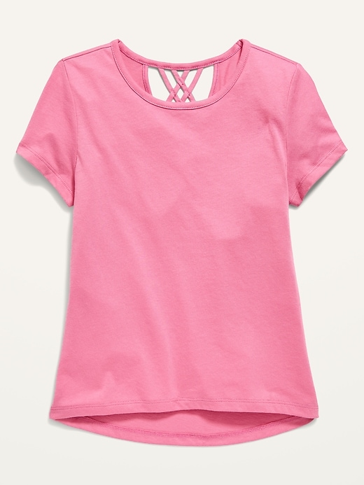 View large product image 1 of 1. Softest Lattice-Back T-Shirt for Girls