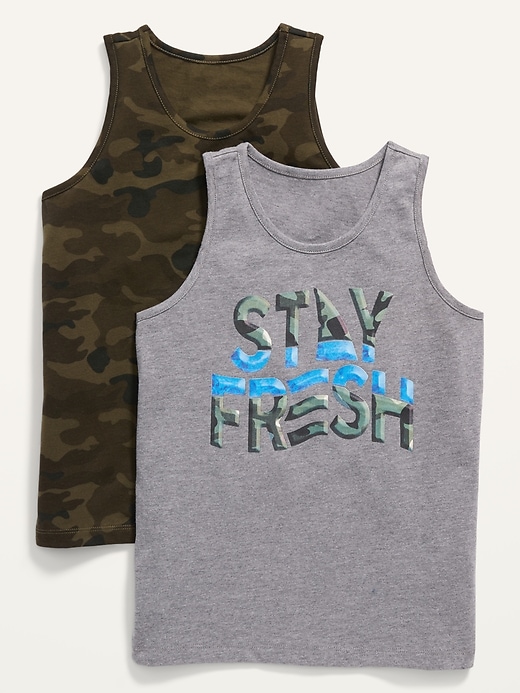 View large product image 1 of 1. Relaxed Tank-Top 2-Pack for Boys