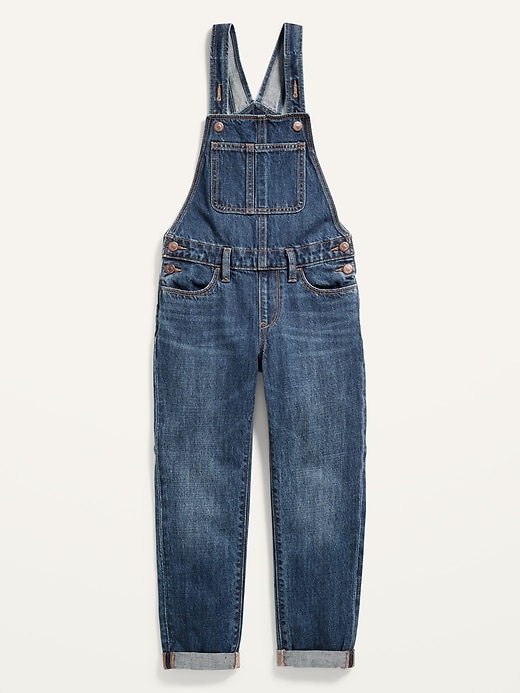 View large product image 1 of 2. Dark-Wash Jean Overalls for Girls