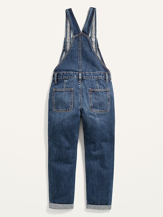 View large product image 2 of 2. Dark-Wash Jean Overalls for Girls