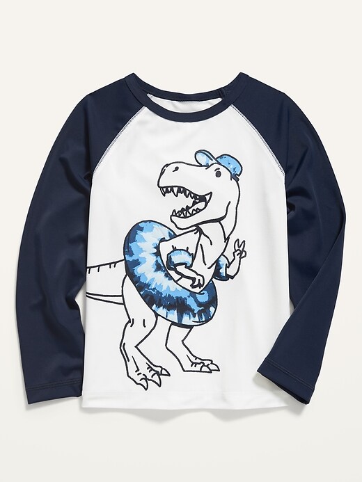 View large product image 1 of 2. Long-Sleeve Dino-Graphic Rashguard for Toddler Boys