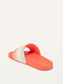 View large product image 3 of 3. Gender-Neutral Faux-Leather Pool Slides for Kids