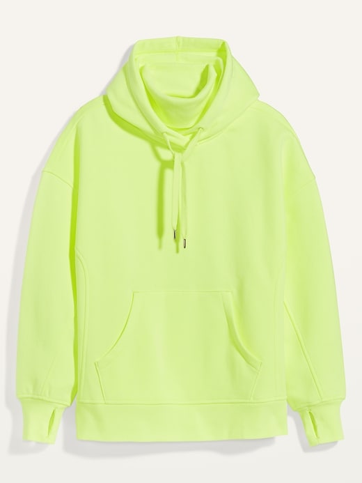 View large product image 2 of 2. Oversized Rib-Knit Funnel-Neck Pullover Hoodie