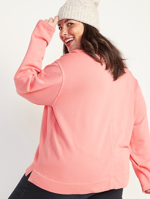 Image number 2 showing, Oversized Garment-Dyed Mock-Neck Plus-Size Sweatshirt