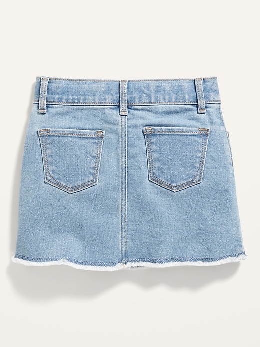 View large product image 2 of 2. Light-Wash Frayed-Hem Jean Skirt for Toddler Girls