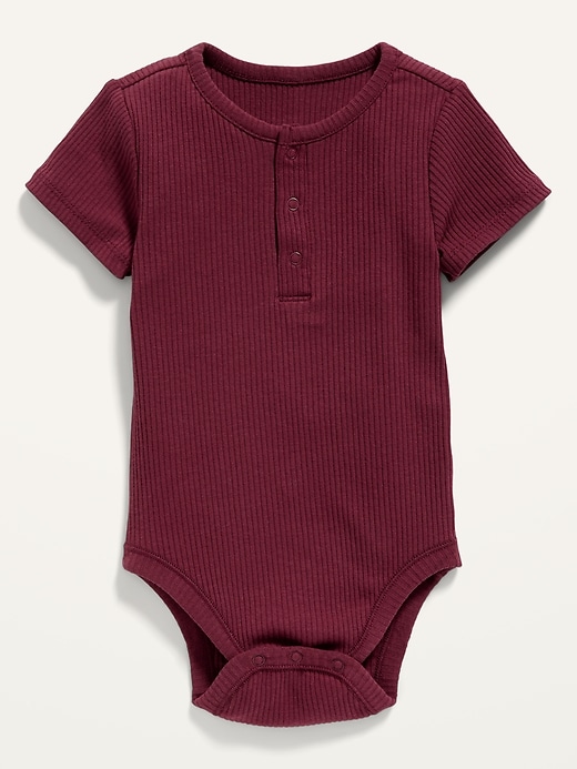 View large product image 1 of 2. Unisex Rib-Knit Henley Bodysuit for Baby