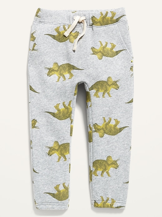 View large product image 1 of 2. Unisex Dino-Print U-Shaped Sweatpants for Toddler