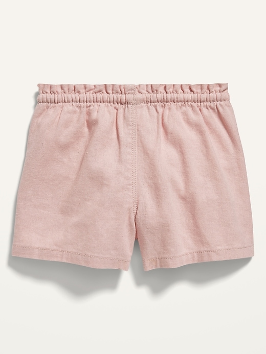 View large product image 2 of 2. Paperbag-Waist Linen-Blend Shorts for Toddler Girls