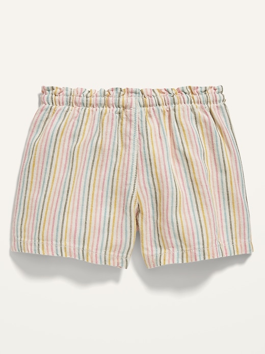View large product image 2 of 2. Striped Pull-On Linen-Blend Shorts for Toddler Girls