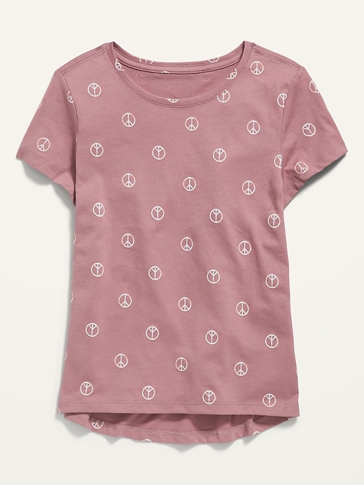 View large product image 1 of 2. Softest Printed Scoop-Neck Tee for Girls