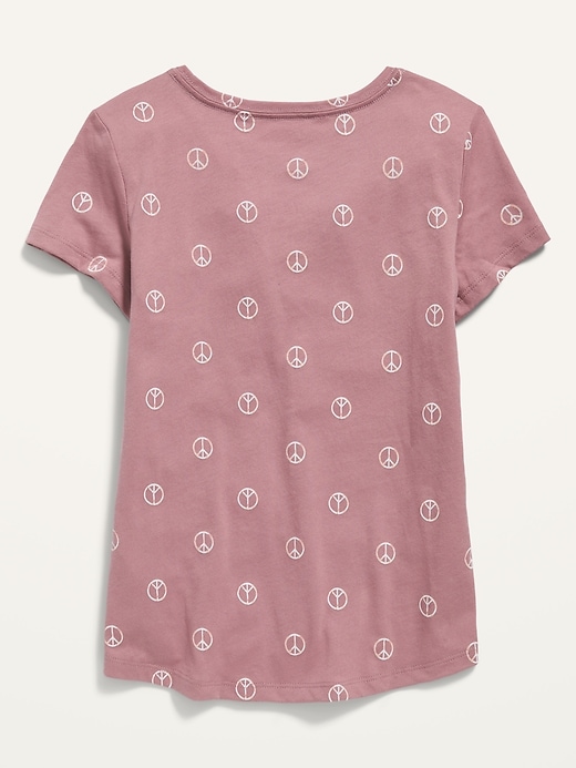 View large product image 2 of 2. Softest Printed Scoop-Neck Tee for Girls