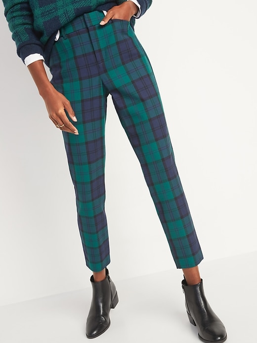 View large product image 1 of 3. High-Waisted Pixie Full-Length Patterned Pants