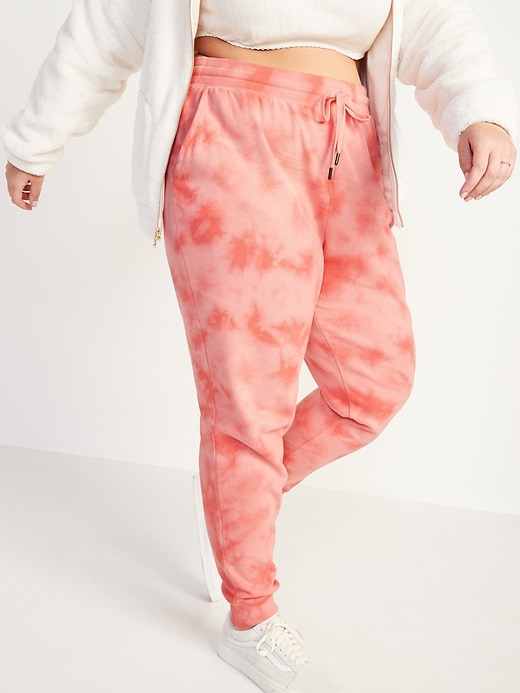 Mid Rise Vintage Tie Dye Plus Size Street Jogger Sweatpants