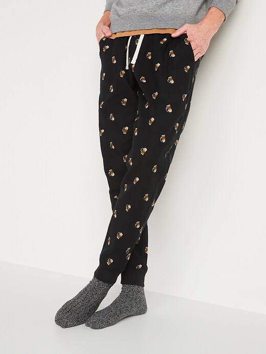 View large product image 1 of 3. Patterned Flannel Jogger Pajama Pants