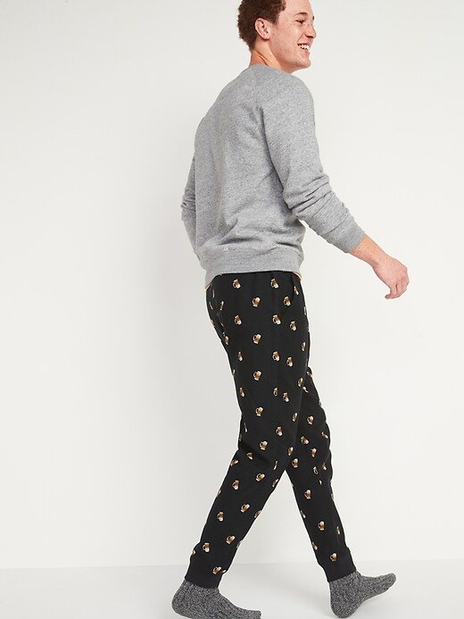 View large product image 2 of 3. Patterned Flannel Jogger Pajama Pants