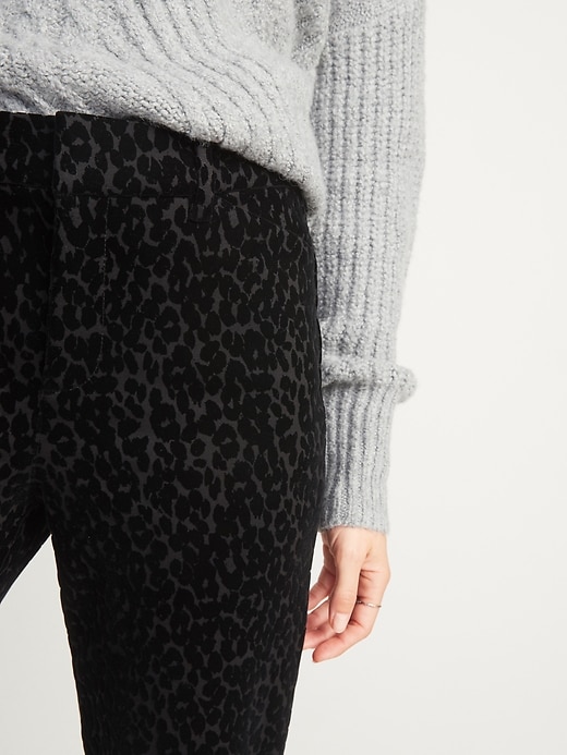 Image number 3 showing, All-New High-Waisted Pixie Flocked Leopard-Print Straight-Leg Ankle Pants