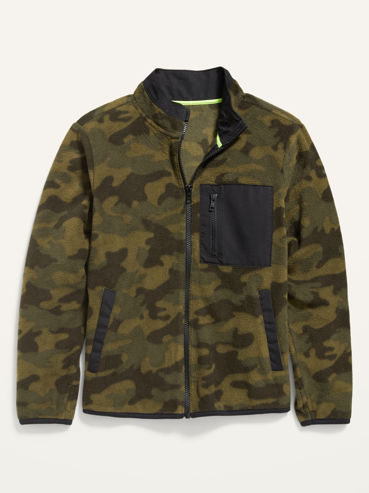 boys camo fleece jacket