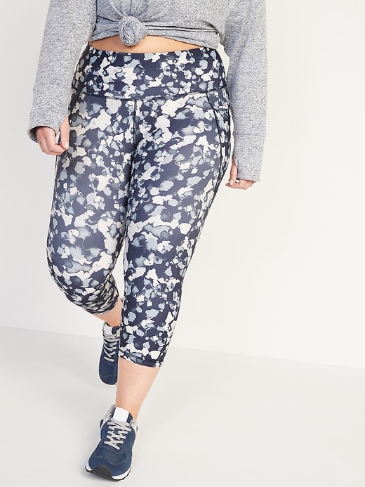Image number 1 showing, High-Waisted PowerSoft Cropped Plus-Size Leggings