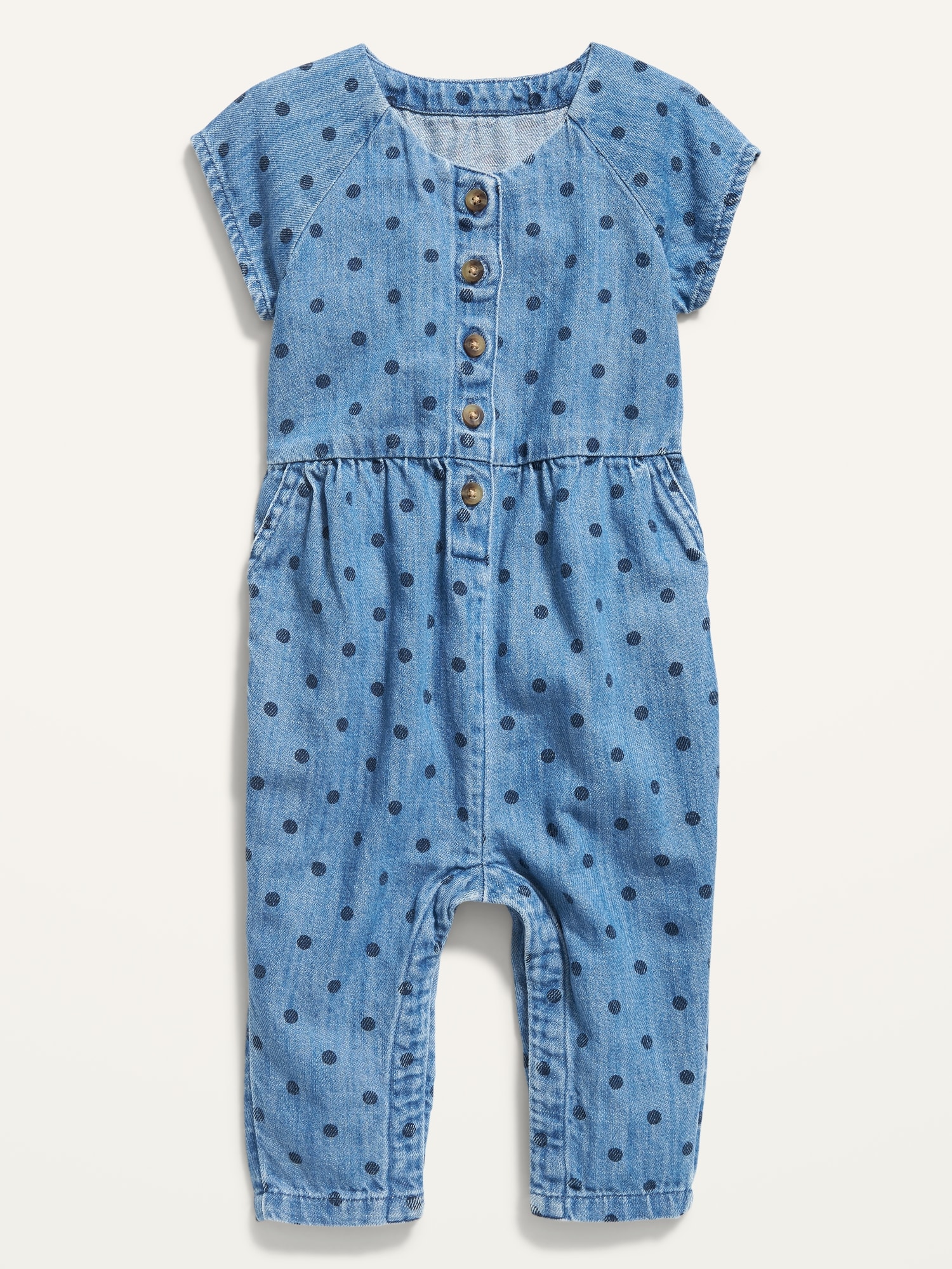 Chambray Utility PolkaDot Jumpsuit for Baby Old Navy