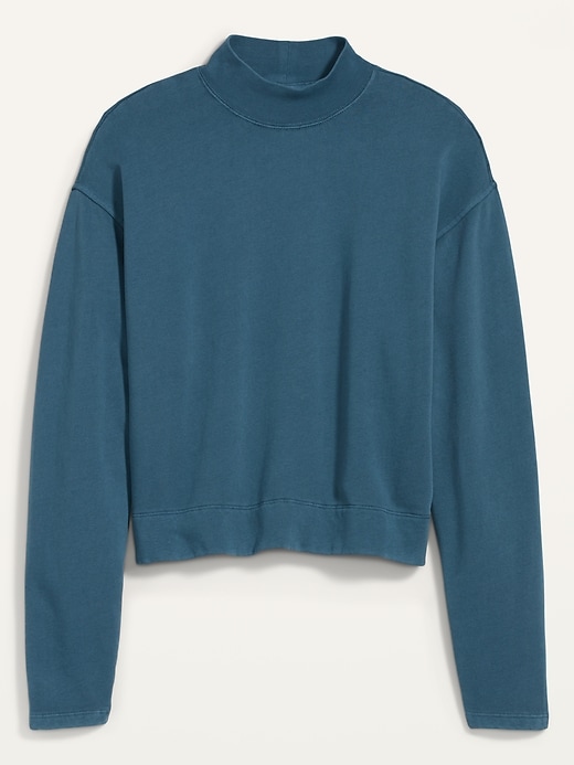 View large product image 2 of 2. Oversized Garment-Dyed Mock-Neck Sweatshirt
