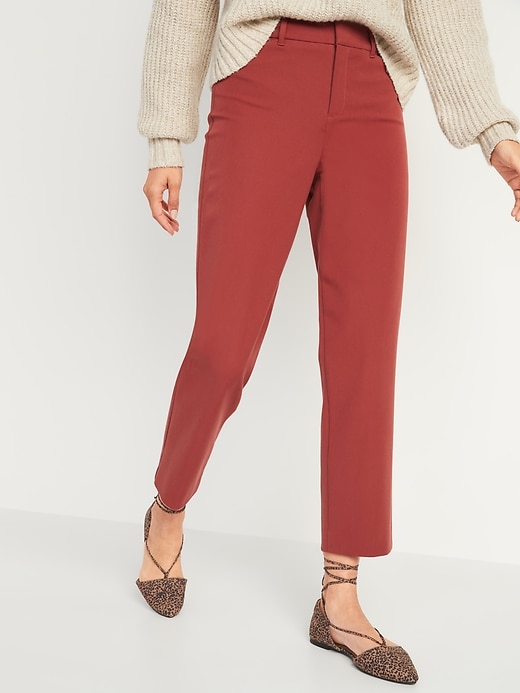 High-Waisted Pixie Straight Ankle Pants for Women