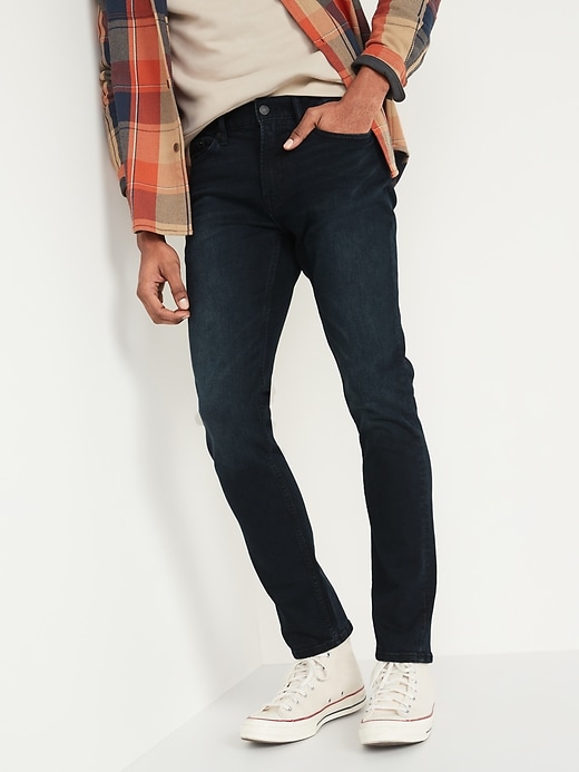 Image number 1 showing, Skinny Built-In Flex Dark-Wash Jeans