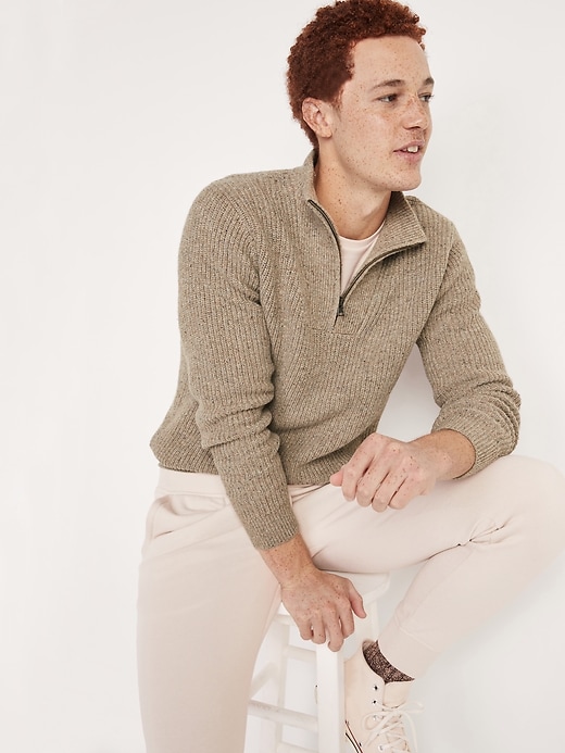 View large product image 1 of 2. Cozy Mock-Neck Quarter-Zip Sweater