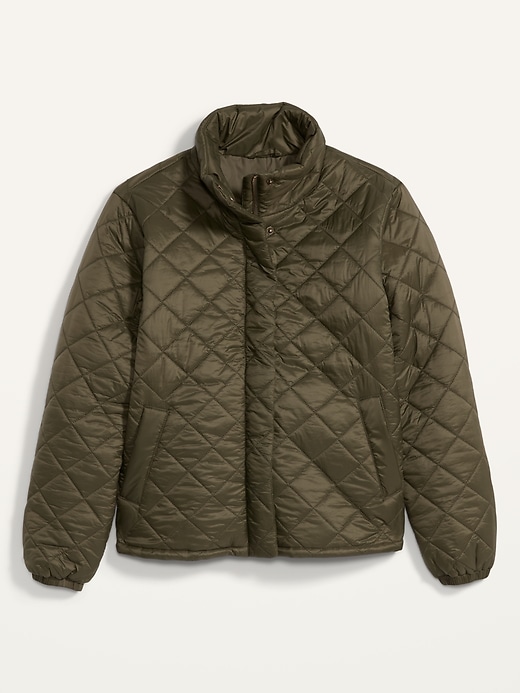 View large product image 2 of 2. Lightweight Diamond-Quilted Nylon Puffer Jacket for Women
