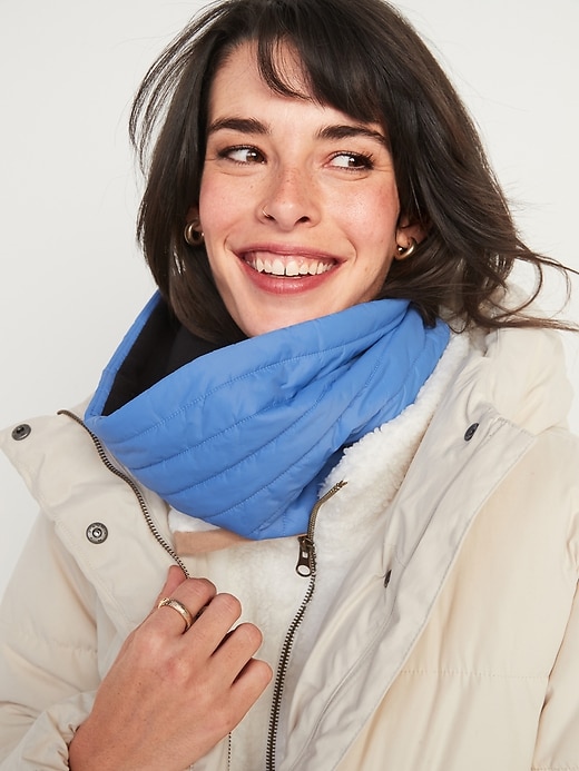 View large product image 1 of 2. Go-Warm Quilted Puffer Neck-Warming Tube Scarf For Adults